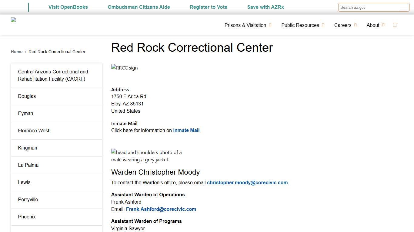 Red Rock Correctional Center | Arizona Department of Corrections, Rehabilitation & Reentry