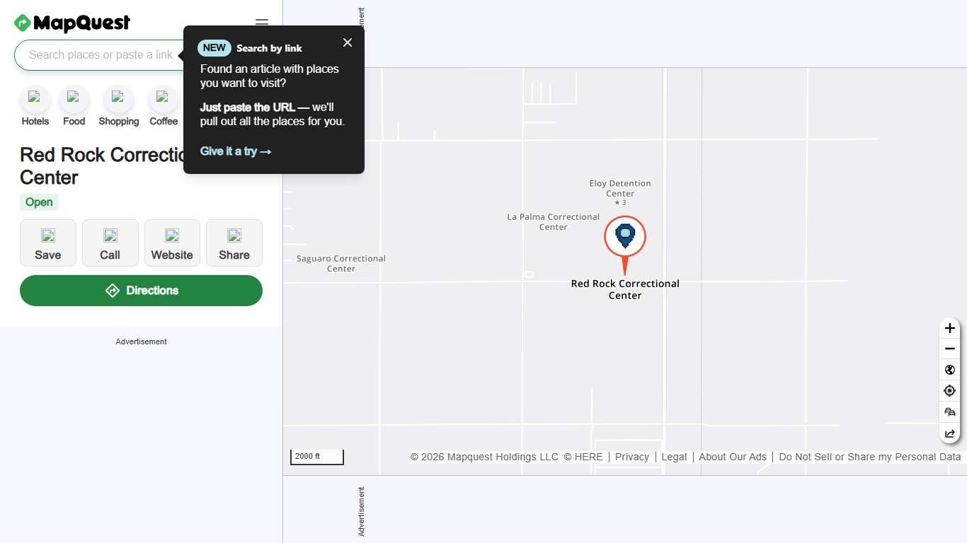 Red Rock Correctional Center, 1750 E Arica Rd, Eloy, AZ 85131, US - MapQuest
