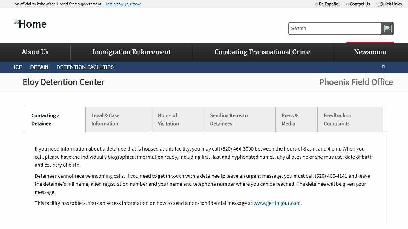 Eloy Detention Center | ICE